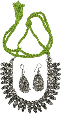 JDDCART Brass Green, Silver Jewellery Set(Pack of 2)