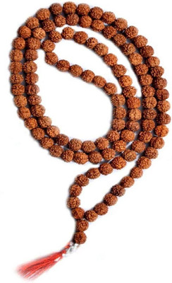 Vanishree World 6 Mukhi Rudraksha Mala Certified Beads Size 7.5mm (108+1)Six Face Wood Chain Wood Chain