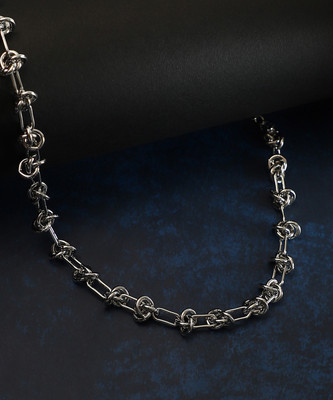 SOHI The Knot-Link Chain Necklace Silver Plated Alloy Necklace