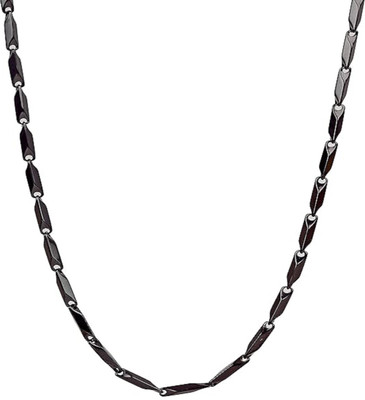 khushienterprice Black And Silver Stainless Steel Chain For Men And Boys Stainless Steel Chain