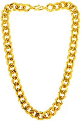 RIYAASHI Gold Plated Chain Gold-plated Plated Brass Chain for men and boys Gold-plated Plated Brass Chain