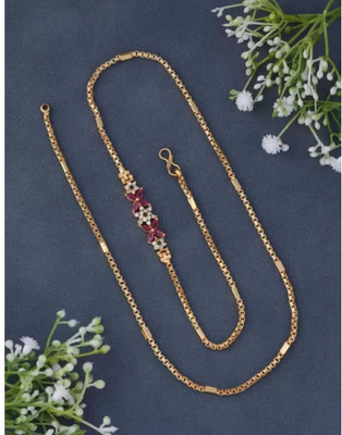 OFBOSMI 1 gram Stylish Golden Neck woman Chain “24” Inches Gold-plated Chain Gold-plated Plated Copper Chain
