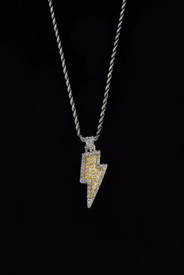 Samna Handicrafts necklace for men Cubic Zirconia Silver, Gold-plated Plated Alloy Chain