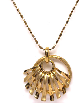 JEWELNJOY Yellow Plated Boho Style Sun Pendant Stainless Steel Necklace Gold-plated Plated Steel Necklace Set