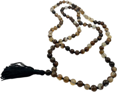 numeroastro Sulemani Hakik Botswana Agate Round Hand Knotted Beads Mala (6 MM Approx) Agate Stone Chain