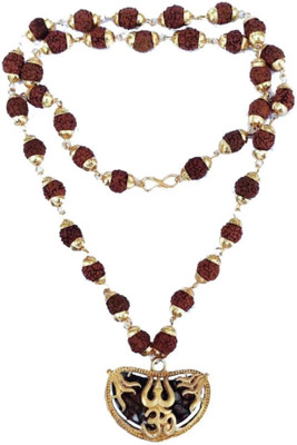 Basukiya OM TRISHUL LOCKET MALA Gold-plated, Silver Plated Dori Necklace