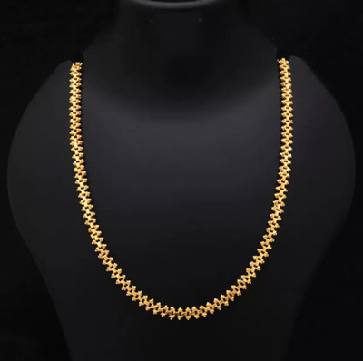 LASAVAMON 1 gram Stylish Golden Neck woman and men Chain “24” Inches Gold-plated Chain Gold-plated Plated Copper Chain Set