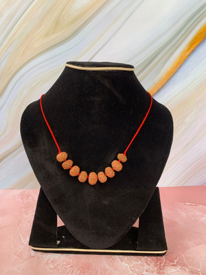Rudraksham Nav Durga Rudraksha Kawach with 9 Indonesian Rudraksha in Red Silk Thread Rudraksha Chain