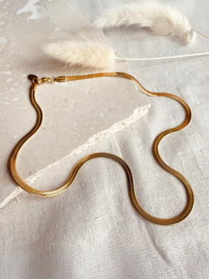 MoonMade Flat Gold Snake Chain Gold-plated Plated Stainless Steel Chain