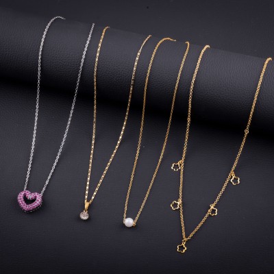 Delfa Clothing Combo of 4 Necklace Chain Gold-plated Plated Alloy Necklace