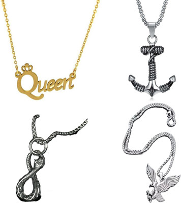 onlinefirst Delicate Fashionable Everyday Neckalce Chain Set for Men Women Metal Necklace Set