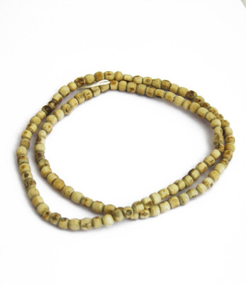 Jewelswonder Natural and Authentic Tulsi Mala/ Tulsi Rosary (108+1 Beads) Wood Chain Set