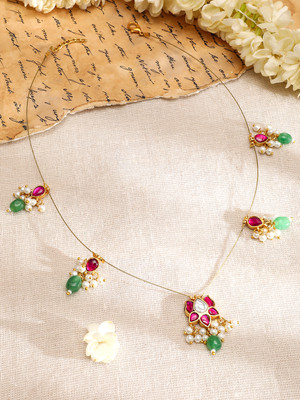 RUBANS Gold Plated Cubic Zirconia Gold-plated Plated Brass Necklace