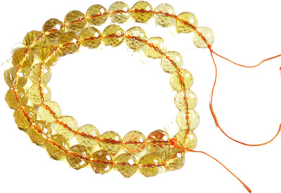 Maitri Export Citrine 10mm Faceted Line Agate Crystal Chain