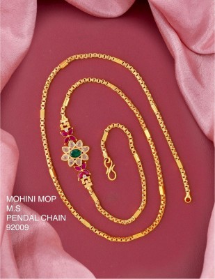 shreehari om Rounded Flower Petal Gold-plated Plated Alloy Chain