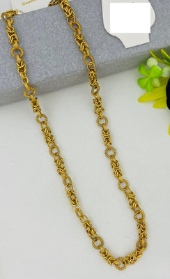 Necshiva 1 gram High Quality Indian Polished “20” Inches Gold Chain for Men and boy Gold-plated Plated Alloy Chain