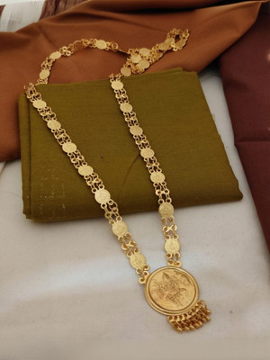 PJY 30 inch Laxmi Coin Pendant Jewellery for Women Gold-plated Plated Brass Chain