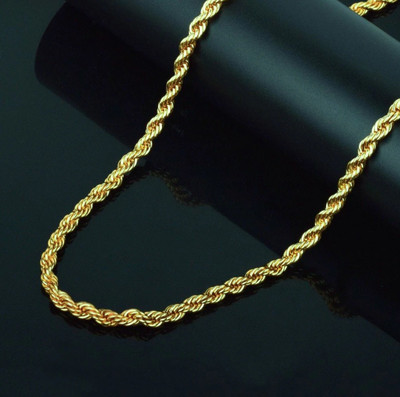 Basukiya GOLD PLATED UNISEX ROPE CHAIN Silver Plated Alloy Chain