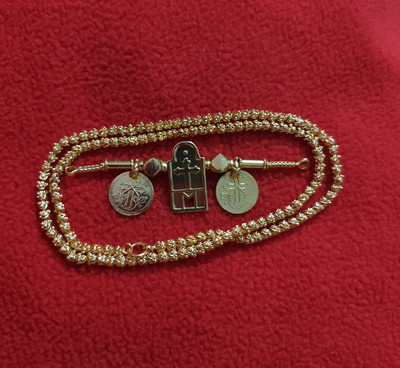 jeni Mangalyam chain Gold-plated Plated Copper Chain Set