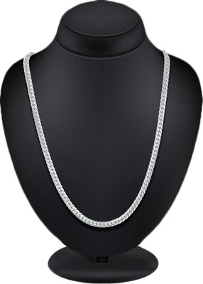 MEENAZ Silver, Titanium Plated Metal, Silver, Stainless Steel Chain