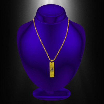 Radhika Collection Most Demanded Shiv Symbol Dotted Locket Pendant With Chain Gold-plated Plated Brass, Alloy Chain Set
