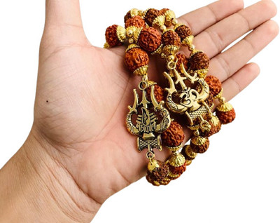 anilStore Rudraksha Mala Chain For Men Gold - Plated Gold-plated Plated Wood Chain Set