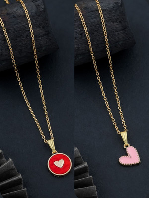 Dressberry Elegant Pack of 2 Necklace Chains – Must-Have Collection Gold-plated Brass Pendant Set