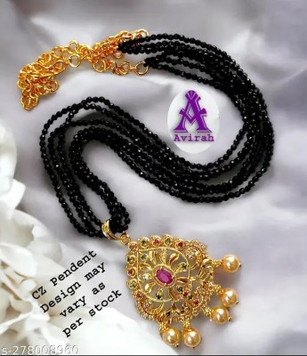 NANDANA COLLECTIONS Crystal Gold-plated Plated Alloy Necklace