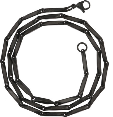 Maalgodam Stainless Steel Chain for Boys, Black Chain for Boys, Chain for Men Black Silver, Rhodium, Platinum Plated Stainless Steel Chain