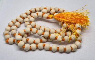 AKNaturals 108 Beads Pure Tulsi Jap Mala for Mantra Jaap with Goumukhi Jaap Bag Wood Necklace