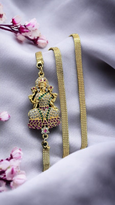 Zaika MUGAPPU THALI CHAIN Cubic Zirconia Gold-plated Plated Alloy Chain