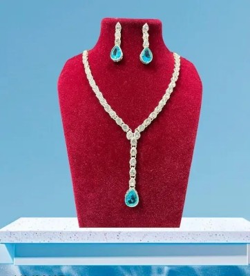 MOHIT Crystal Copper Plated Alloy Necklace Set