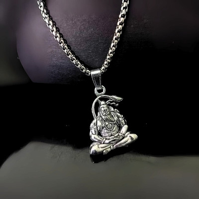 WEZORA JEWELS Hanuman Ji Pendant with Stainless Steel Chain Set