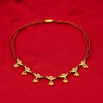 fashiontrend Women's Gold Plated Beaded Necklace For Women And Girls Beads Gold-plated Plated Alloy Necklace