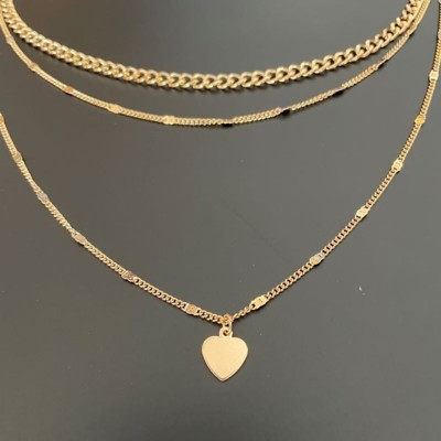 Vembley Gold Plated Heart Shape Pendant Necklace For Women Girls Gold-plated Plated Metal Necklace