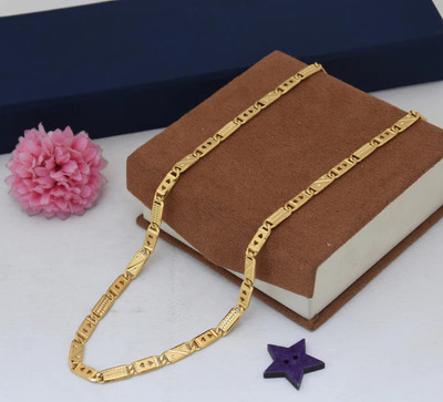 TULAMIVI 1 gram High Quality Indian Polished “20” Inches Gold Chain for Men and boy Gold-plated Plated Alloy Chain