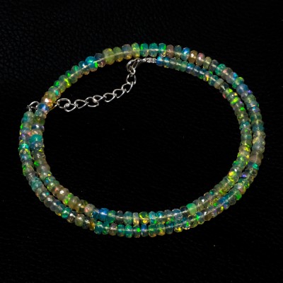 Silver Aura Creations Opal Sterling Silver Necklace