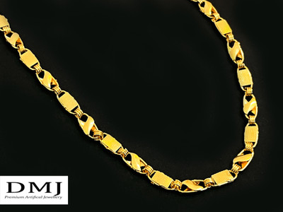 DMJ 21Inch Premium (High Quality) Finely Detailed Handmade Chain in Gold Plating Gold-plated Plated Brass Chain