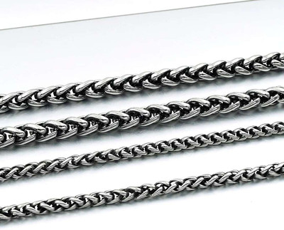 Pitaamaa Trendy Men SILVER SILVER Plated Chain (Pack-1)JN019 Silver Plated Brass Chain