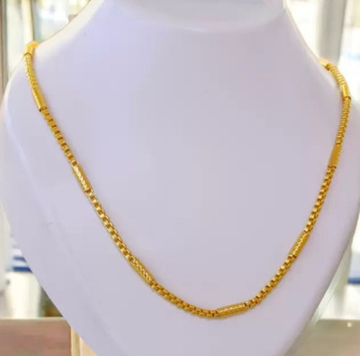 TOYONIX One Gram Gold Plated Imported Round Pipe Designer Chain for men and boys Gold-plated Plated Alloy Chain