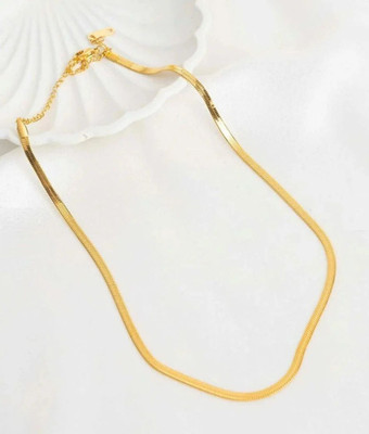 JRISSY Simple Gold Sleek Thin Chain Necklace Gold-plated Plated Stainless Steel Chain