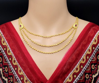 COLOUR OUR DREAMS Golden Princess delicate necklace (18 inch length) Gold-plated Plated Brass Chain