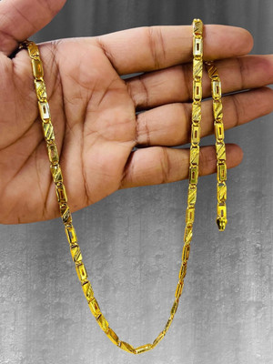 RKB SALES 1 gram High Quality Gold Plated Gold Chain 20 inch for Men and boy Gold-plated Plated Alloy Chain