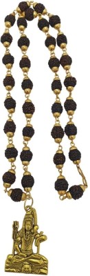 JagatguruShop 5 Mukhi Rudraksha Mala One Gram Beads Gold-plated Plated Brass, Wood Necklace