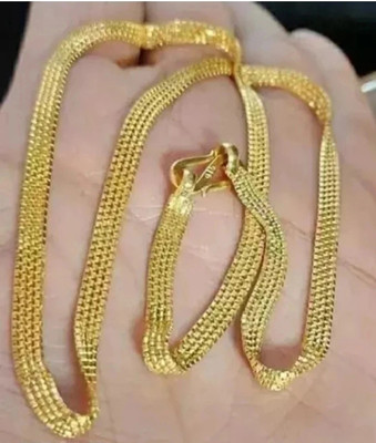 REVERSEA 1 gram High Quality Indian Polished “18” Inches GoldChain for Men and boy Copper, Enamel, Gold-plated Plated Alloy Chain