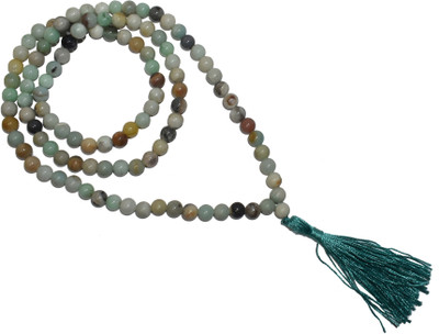 Healings4u Amazonite Chakra Healing Balancing 108 Bead Yoga Meditation Prayer Jap Mala Necklace Crystal Crystal Necklace