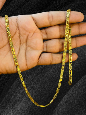 RKB SALES 1gm gold plated High Quality Indian Polished chain “20” Inch for men Gold-plated Plated Alloy Chain
