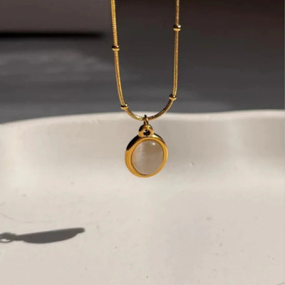 Gleve Anti Tarnish Stainless Steel Gold Nacklace Beads Gold-plated Plated Stainless Steel Necklace