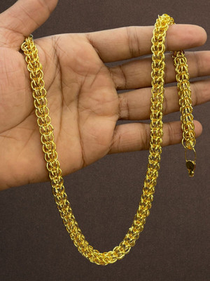 RKB SALES 1gm gold plated High Quality Indian Polished chain “20” Inch for men Gold-plated Plated Alloy Chain