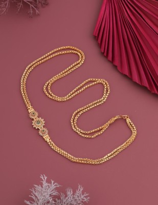 Riyan Enterprise Mop Chain Diamond Gold-plated Plated Brass Necklace